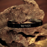 Black Personalised Minimal Cuff
