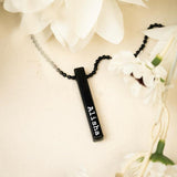 Black Personalised Cuboid Locket