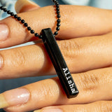 Black Personalised Cuboid Locket